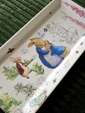 🐰NEW Peter Rabbit Decorative Ceramic Tray with Blue & Brown Accents